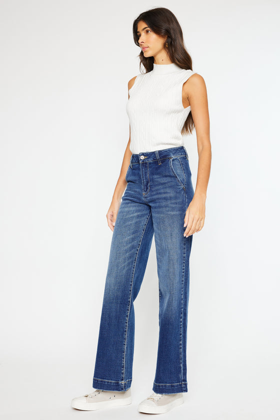 Celine Ultra High Rise Wide Leg Jeans - Official Kancan USA