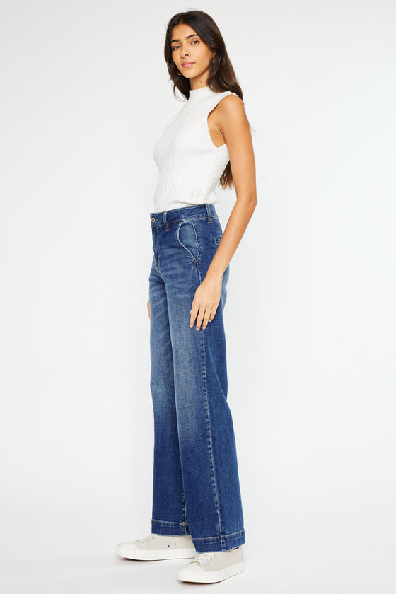 Celine Ultra High Rise Wide Leg Jeans - Official Kancan USA