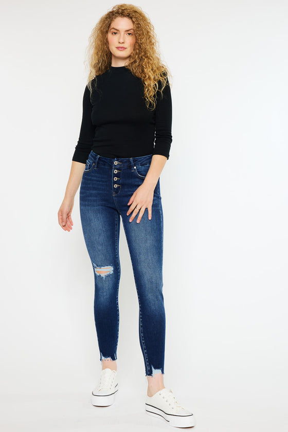 Milo High Rise Ankle Skinny Jeans - Curvy - Official Kancan USA