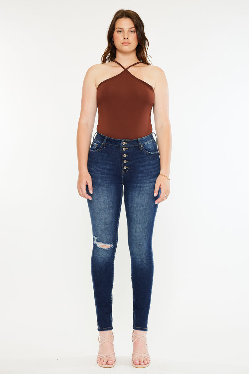 Wesley High Rise Super Skinny Jeans - Curvy - Official Kancan USA