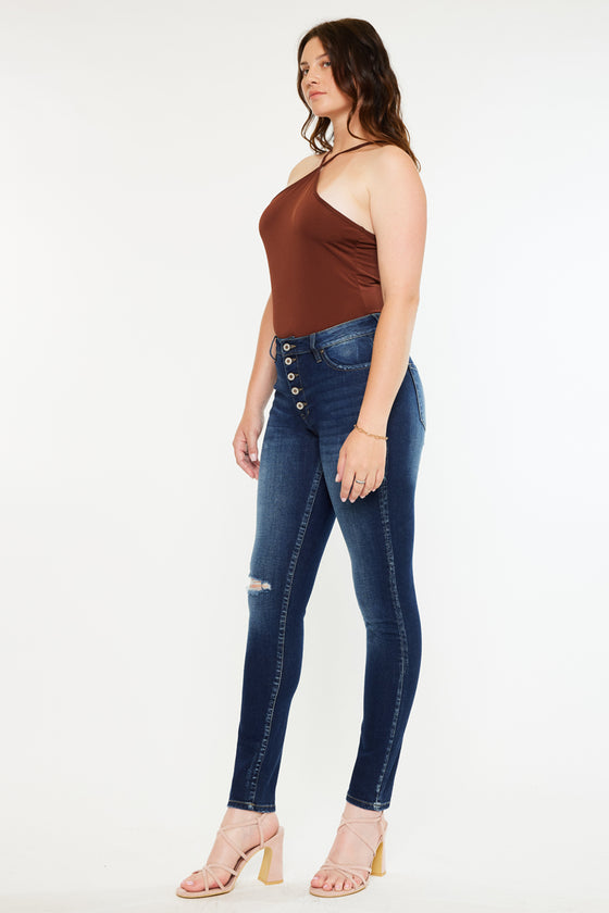 Wesley High Rise Super Skinny Jeans - Curvy - Official Kancan USA