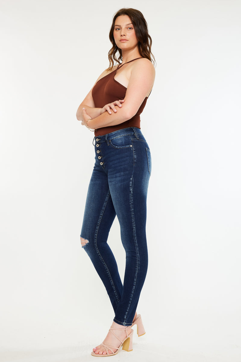 Wesley High Rise Super Skinny Jeans - Curvy - Official Kancan USA