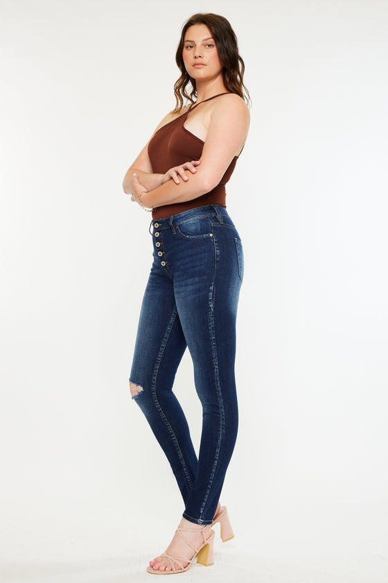 Wesley High Rise Super Skinny Jeans - Curvy - Official Kancan USA