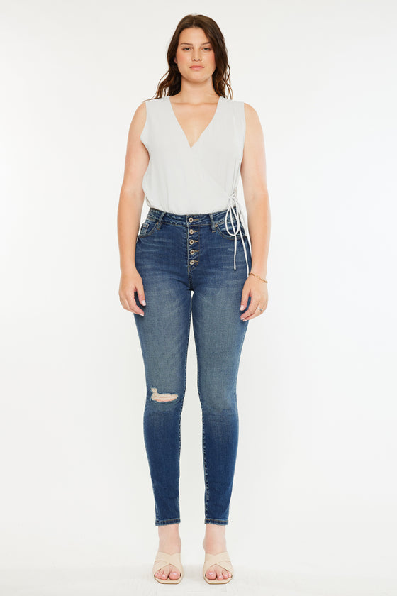 Wesley High Rise Super Skinny Jeans - Curvy - Official Kancan USA