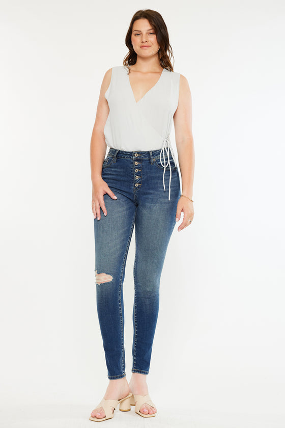 Wesley High Rise Super Skinny Jeans - Curvy - Official Kancan USA