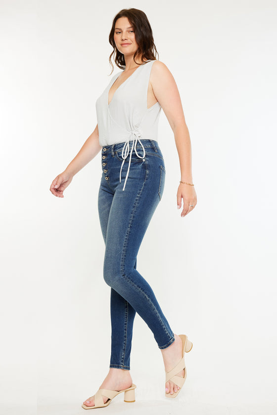 Wesley High Rise Super Skinny Jeans - Curvy - Official Kancan USA