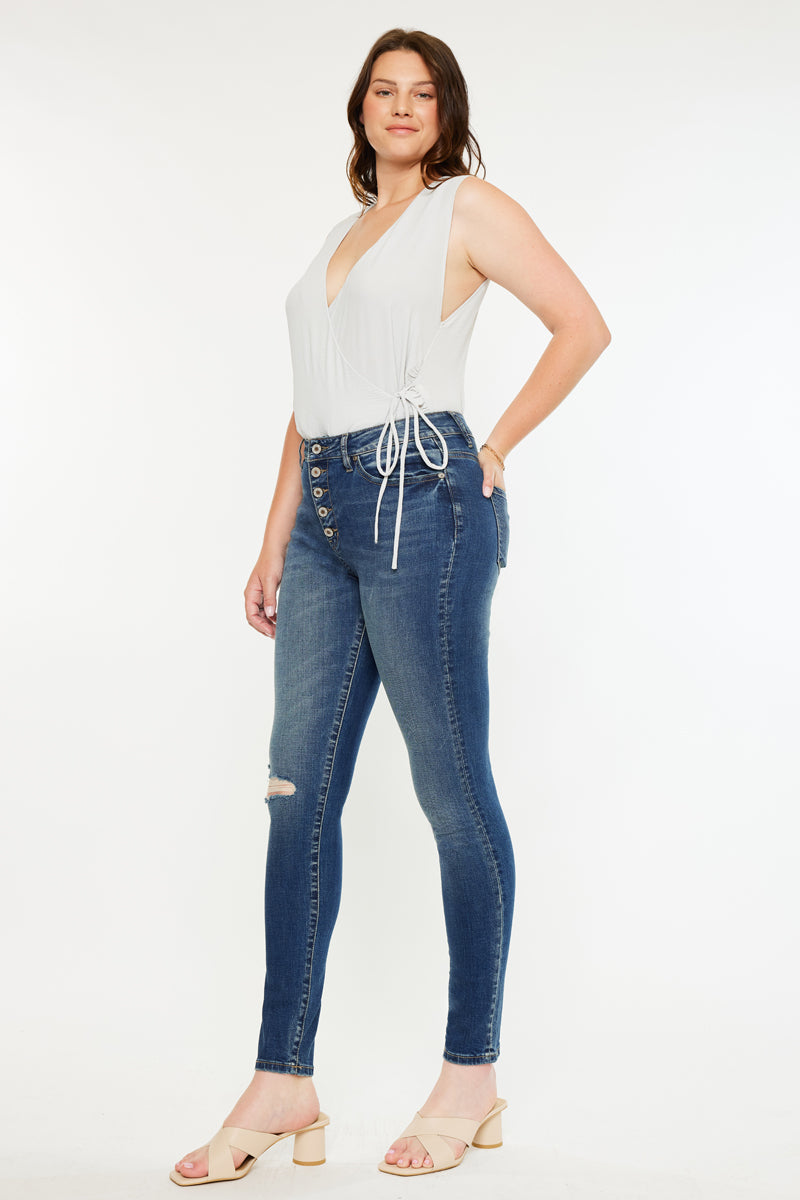 Wesley High Rise Super Skinny Jeans - Curvy - Official Kancan USA