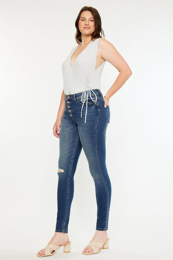 Wesley High Rise Super Skinny Jeans - Curvy - Official Kancan USA