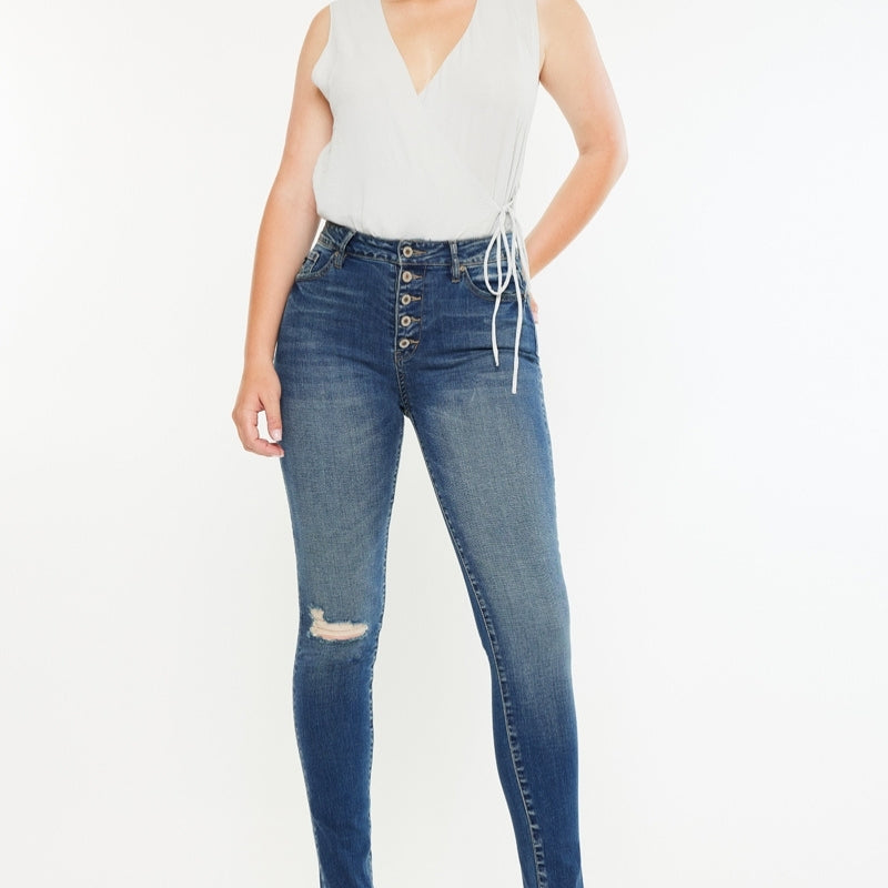 Wesley High Rise Super Skinny Jeans - Curvy - Official Kancan USA