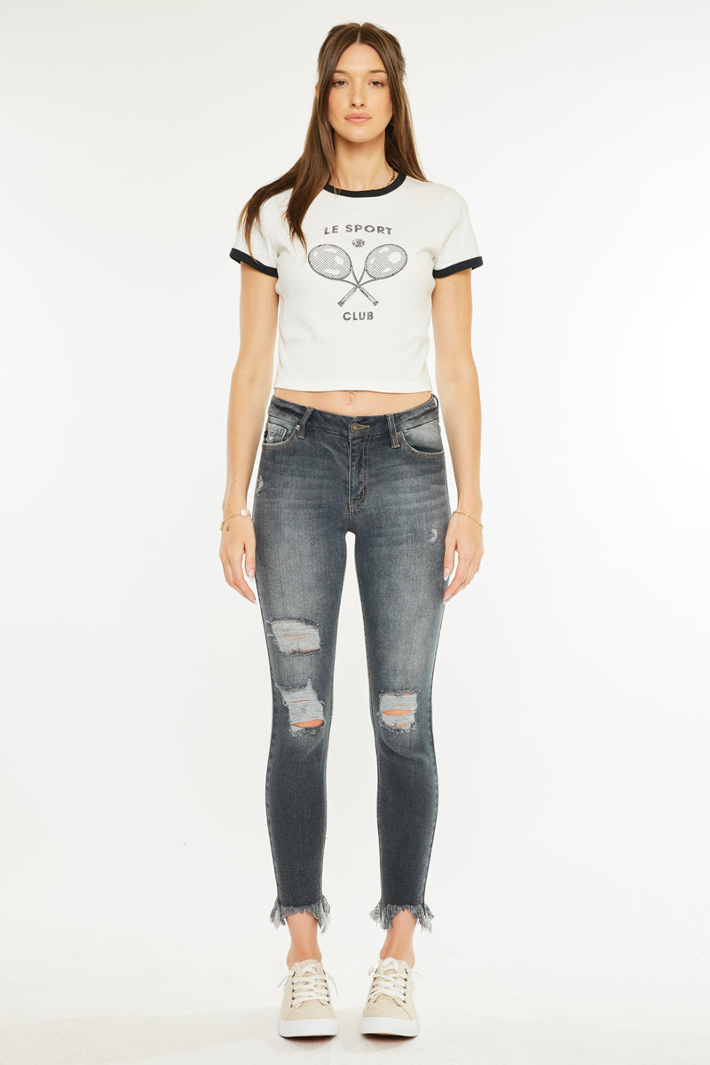 Lourdes High Rise Ankle Skinny Jeans - Official Kancan USA
