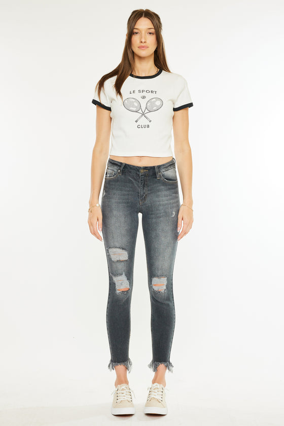 Lourdes High Rise Ankle Skinny Jeans - Official Kancan USA