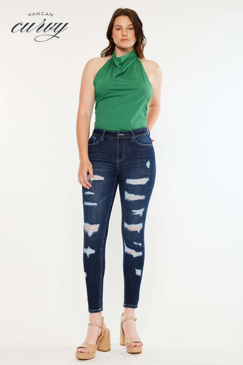 Monroe High Rise Super Skinny Jeans - Curvy - Official Kancan USA