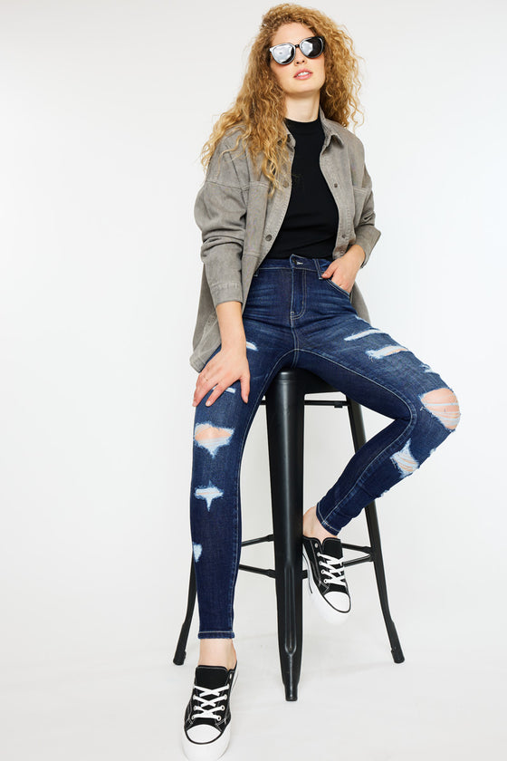 Monroe High Rise Super Skinny Jeans - Curvy - Official Kancan USA