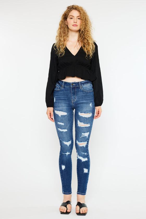 Monroe High Rise Super Skinny Jeans - Curvy - Official Kancan USA