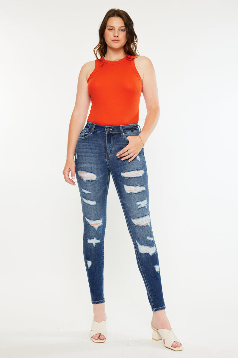 HOLIDAY HI-FI 149cmキャンバー Monroe High Rise Super Skinny Jeans - Curvy – Kancan USA