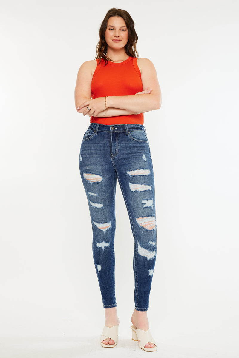 Monroe High Rise Super Skinny Jeans Curvy – Kancan USA