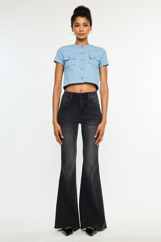 Marcy Ultra High Rise Flare Jeans - Official Kancan USA