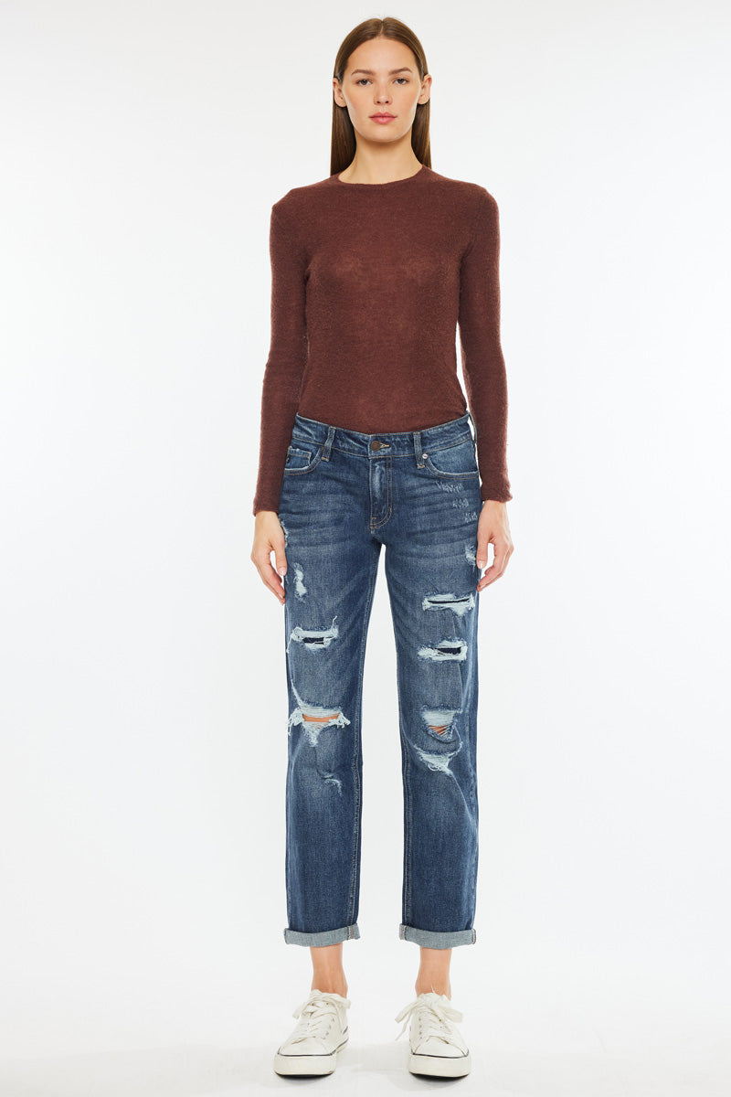 Devika Mid Rise Boyfriend Jeans - Official Kancan USA