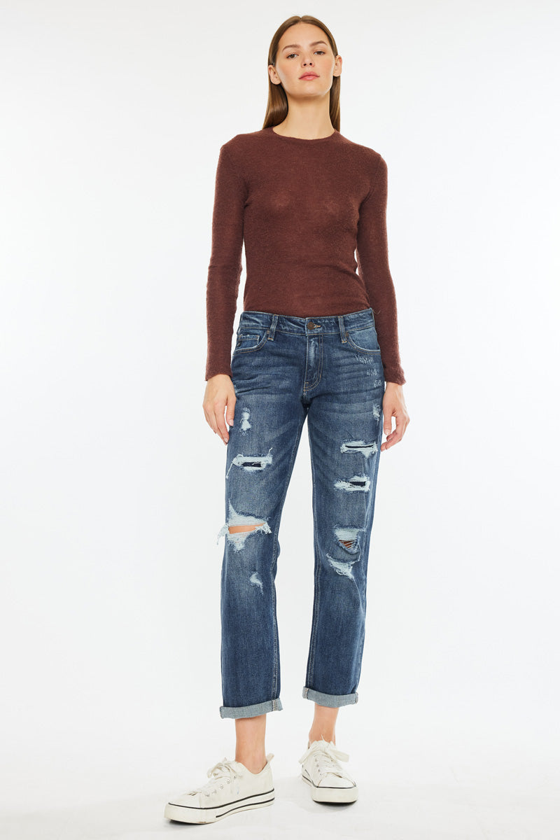 Devika Mid Rise Boyfriend Jeans - Official Kancan USA
