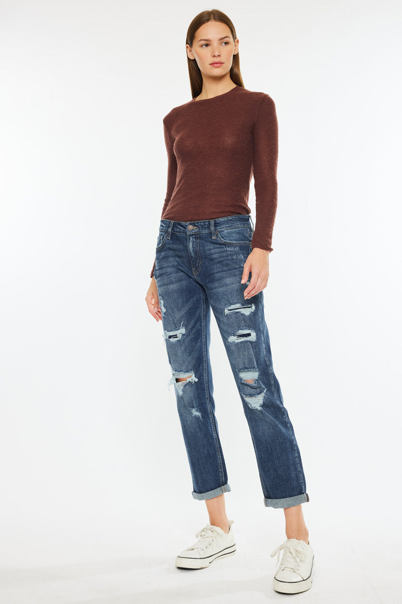 Devika Mid Rise Boyfriend Jeans - Official Kancan USA