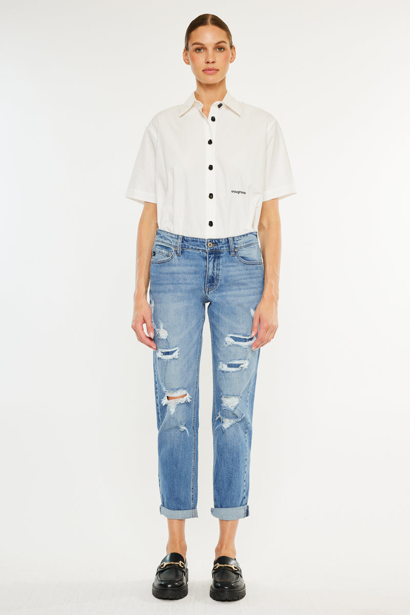 Devika Mid Rise Boyfriend Jeans - Official Kancan USA