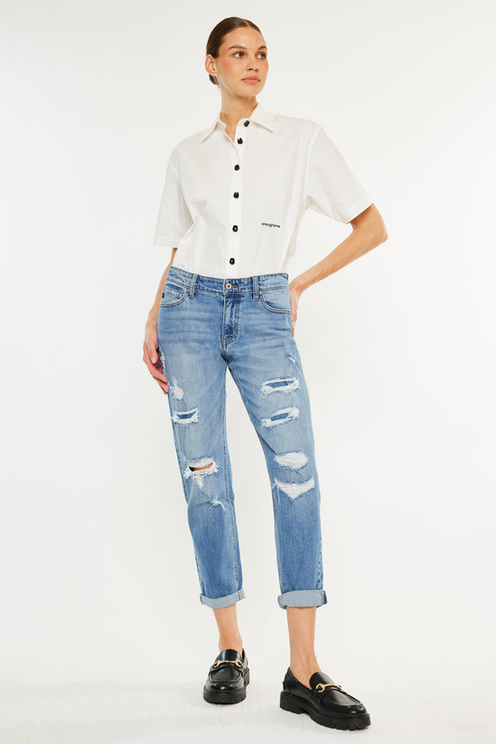 Devika Mid Rise Boyfriend Jeans