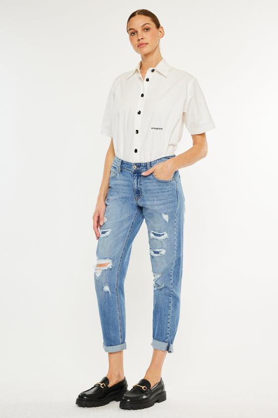 Devika Mid Rise Boyfriend Jeans