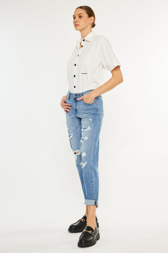 Devika Mid Rise Boyfriend Jeans