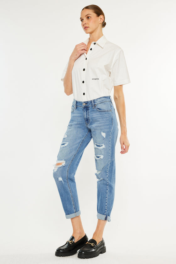 Devika Mid Rise Boyfriend Jeans