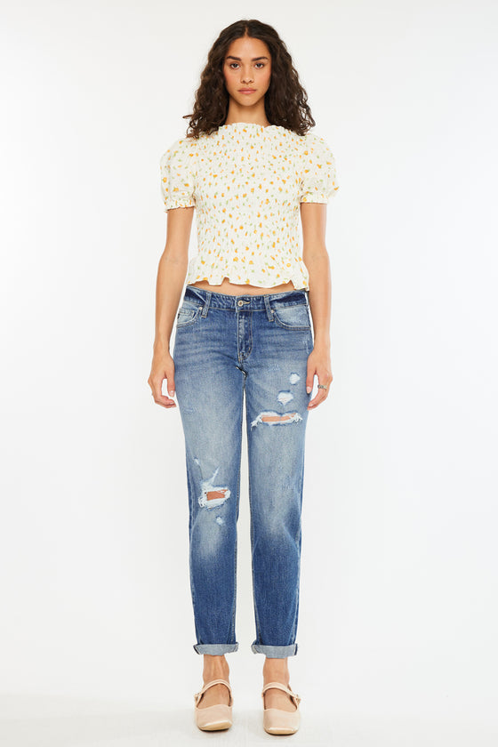 Aries Mid Rise Boyfriend Jeans