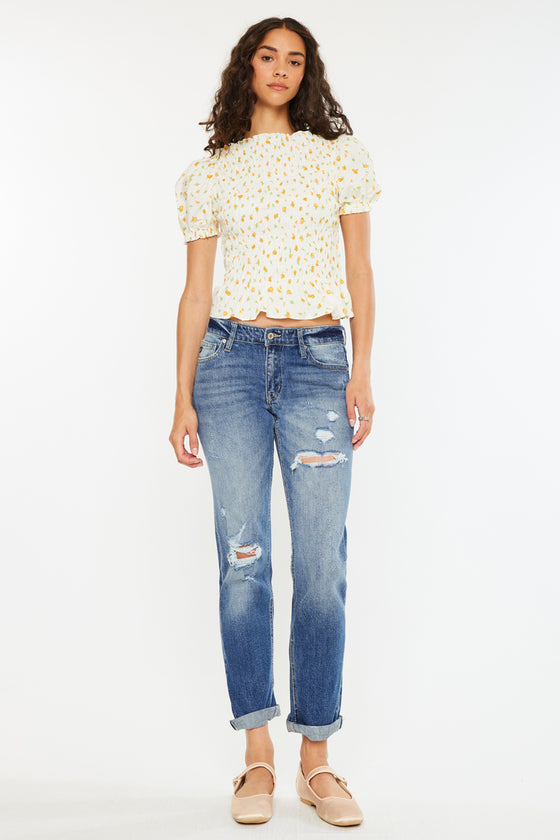 Aries Mid Rise Boyfriend Jeans