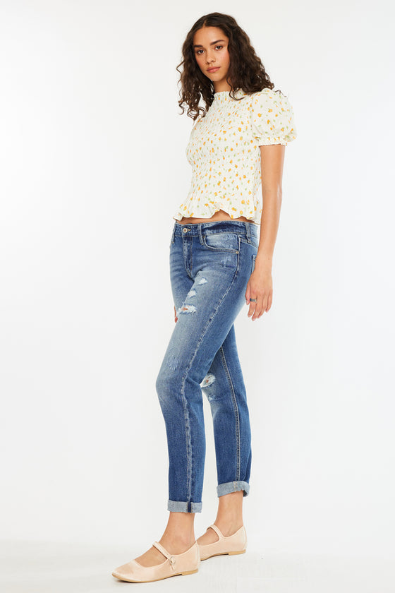 Aries Mid Rise Boyfriend Jeans