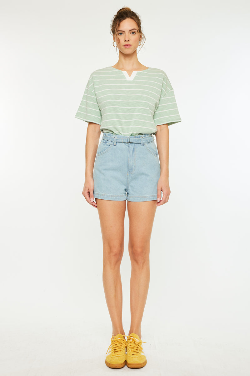 Eliana Ultra High Rise Belted Paperbag Shorts - Official Kancan USA