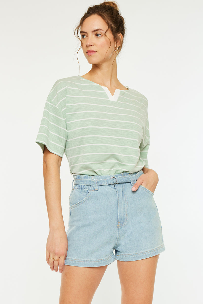 Eliana Ultra High Rise Belted Paperbag Shorts - Official Kancan USA