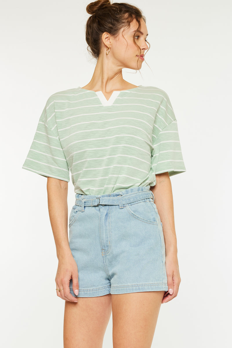 Eliana Ultra High Rise Belted Paperbag Shorts - Official Kancan USA