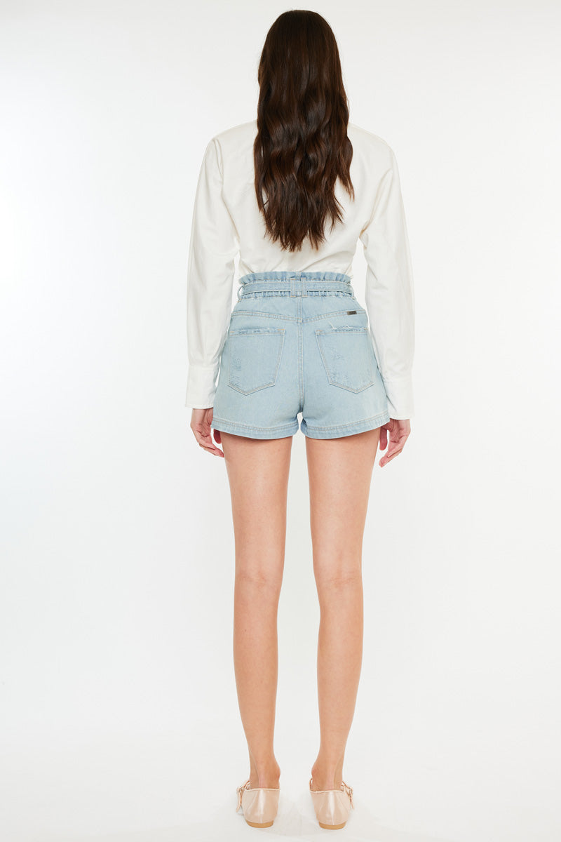 Eliana Ultra High Rise Belted Paperbag Shorts - Official Kancan USA