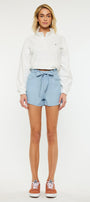 Asher Ultra High Rise Belted Paper-Bag Shorts - Official Kancan USA