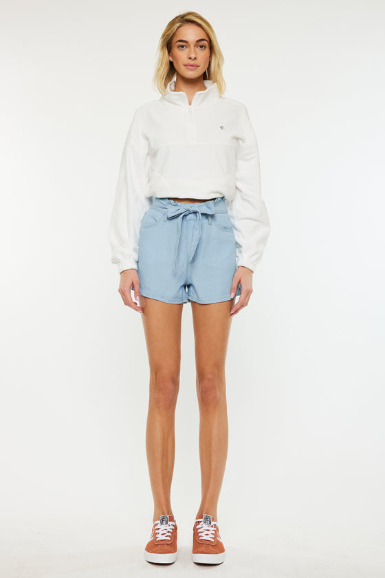 Asher Ultra High Rise Belted Paper-Bag Shorts - Official Kancan USA