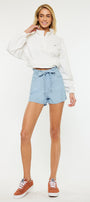 Asher Ultra High Rise Belted Paper-Bag Shorts - Official Kancan USA