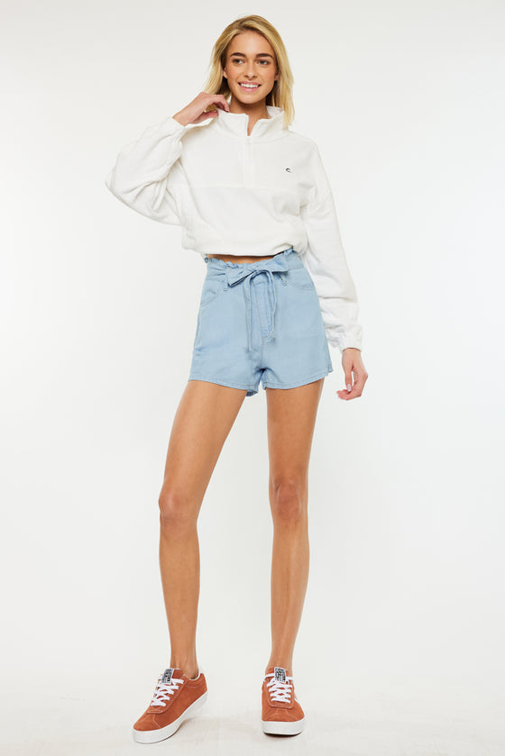 Asher Ultra High Rise Belted Paper-Bag Shorts - Official Kancan USA