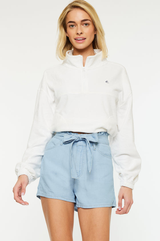 Asher Ultra High Rise Belted Paper-Bag Shorts - Official Kancan USA