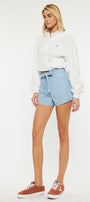 Asher Ultra High Rise Belted Paper-Bag Shorts - Official Kancan USA