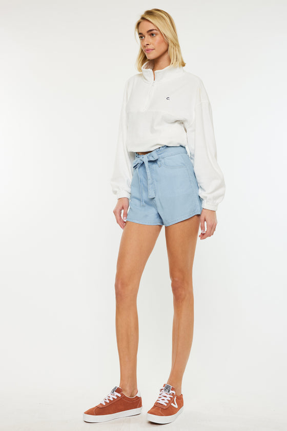 Asher Ultra High Rise Belted Paper-Bag Shorts - Official Kancan USA