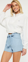 Asher Ultra High Rise Belted Paper-Bag Shorts - Official Kancan USA