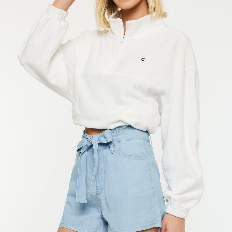 Asher Ultra High Rise Belted Paper-Bag Shorts - Official Kancan USA