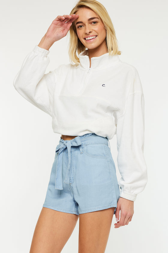 Asher Ultra High Rise Belted Paper-Bag Shorts - Official Kancan USA