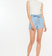 Asher Ultra High Rise Belted Paper-Bag Shorts - Official Kancan USA