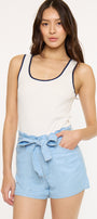 Asher Ultra High Rise Belted Paper-Bag Shorts - Official Kancan USA