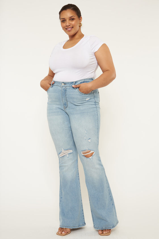 Lori High Rise Flare Jeans (Plus Size) - Official Kancan USA