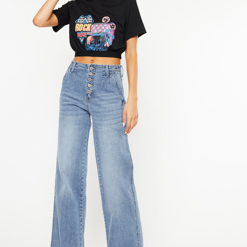 Zoelle Ultra High Rise Wide Leg Jeans - Official Kancan USA